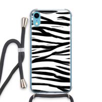 Zebra pattern: iPhone XR Transparant Hoesje met koord