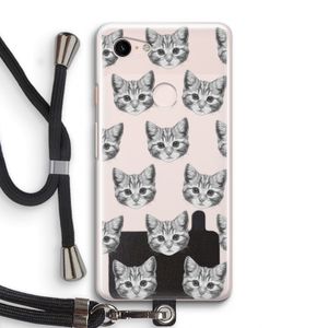 Kitten: Pixel 3 Transparant Hoesje met koord