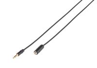 Vivanco 60589 Jackplug Audio Aansluitkabel [1x Jackplug male 3,5 mm - 1x Jackplug female 3,5 mm] 1.00 m Zwart Vergulde steekcontacten