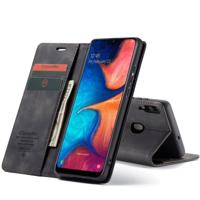 CaseMe-013 multifunctionele retro Frosted horizontale Flip lederen case voor de Galaxy A20/A30 met kaartsleuf & houder & portemonnee (zwart)