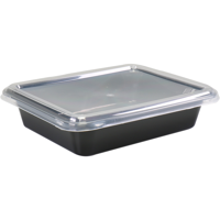 Depa Bak | PP | 1-vaks | incl. Deksel | menubak | 227x178x49mm | zwart/transparant | 250 stuks