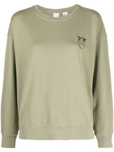 PINKO sweat en coton à motif Love Birds brodé - Vert