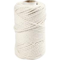 Creativ Company Macramé koord, l: 55 m, d 4 mm, off-white, 330 gr/ 1 rol