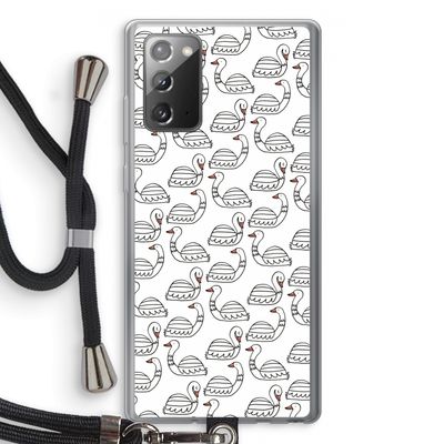 Zwanen: Samsung Galaxy Note 20 / Note 20 5G Transparant Hoesje met koord