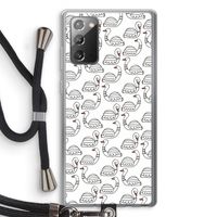 Zwanen: Samsung Galaxy Note 20 / Note 20 5G Transparant Hoesje met koord