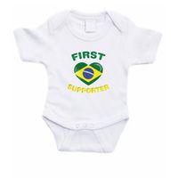 First Brazilie supporter rompertje wit babies 92 (18-24 maanden)  -