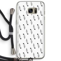 Pluimen: Samsung Galaxy S7 Edge Transparant Hoesje met koord