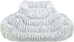 Trixie hondenmand mila hoekig pluche wit / grijs 100x70 cm