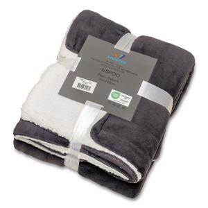 Plaid-deken Espoo zwart Coral fleece met zachte binnenzijde van sherpa 150x200cm