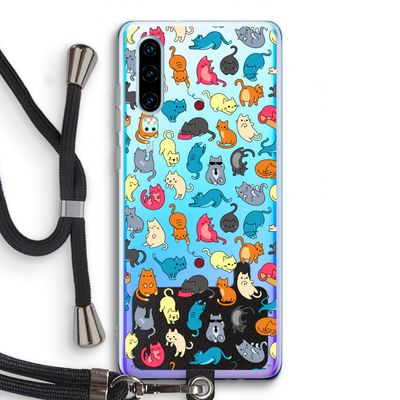 Kleurrijke katten: Huawei P30 Transparant Hoesje met koord