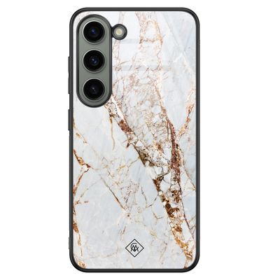 Samsung Galaxy S23 glazen hardcase - Marmer goud