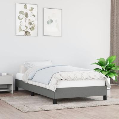 Bedframe zonder matras 90x200 cm stof donkergrijs