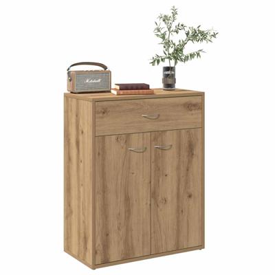 Dressoir 60x30x75 cm bewerkt hout artisanaal eikenkleurig