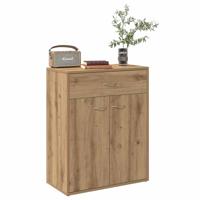 Dressoir 60x30x75 cm bewerkt hout artisanaal eikenkleurig
