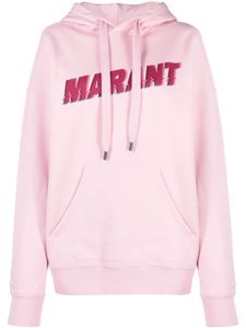 MARANT ÉTOILE hoodie crop en coton mélangé à logo imprimé - Rose