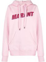 MARANT ÉTOILE hoodie crop en coton mélangé à logo imprimé - Rose - thumbnail