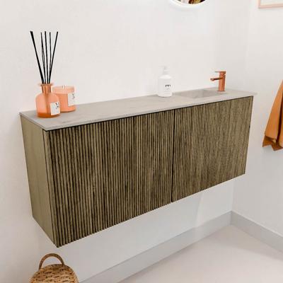 Toiletmeubel Mondiaz Joya Dlux | 100 cm | Meubelkleur Dusk | Faye wastafel Opalo Wasbak Rechts | 1 kraangat