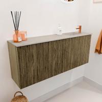 Toiletmeubel Mondiaz Joya Dlux | 100 cm | Meubelkleur Dusk | Faye wastafel Opalo Wasbak Rechts | 1 kraangat