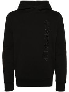 Moncler hoodie en coton à logo brodé - Noir