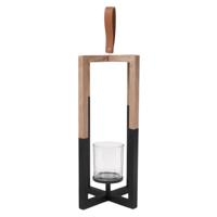 SENZA kandelaar hout zwart/naturel 40cm