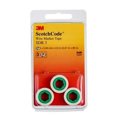 Scotchcode navulrollen kabelmarkering 80-6114-2796-6 Wit, Geel 3M