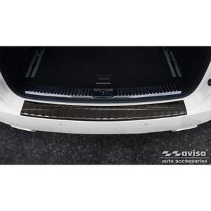 Zwart RVS Bumper beschermer passend voor Porsche Cayenne II 2010-2014 'Ribs' AV245051