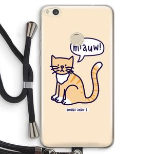 Miauw: Huawei Ascend P8 Lite (2017) Transparant Hoesje met koord