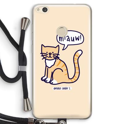 Miauw: Huawei Ascend P8 Lite (2017) Transparant Hoesje met koord