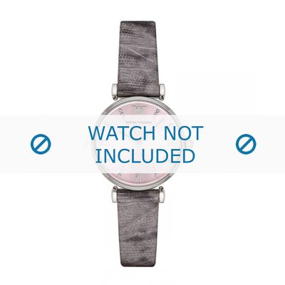 Horlogeband Armani AR1882 Leder Grijs 14mm