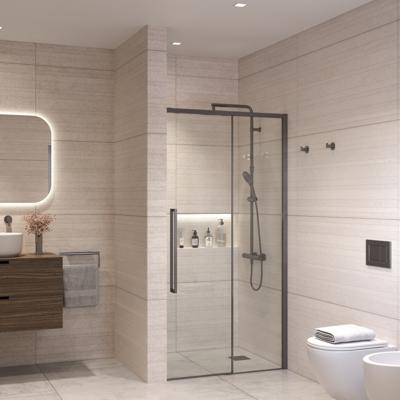 Nisdeur Sanivo Nova Soft Close 120x200 cm Gunmetal Helder Nano 8 mm