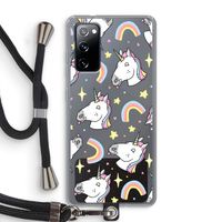 Rainbow Unicorn: Samsung Galaxy S20 FE / S20 FE 5G Transparant Hoesje met koord
