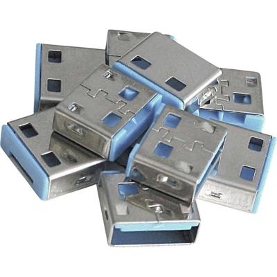 LINDY USB-Lock USB-A-poortslot Set van 10 stuks Blauw Zonder sleutel