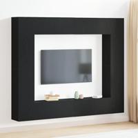 TV-kast 8 pcs Zwart 221 x 30 x 180 cm Bewerkt hout