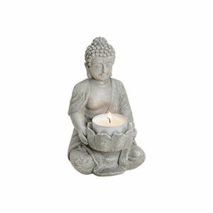 Woondecoratie boeddha beeld kaarshouder 14 cm