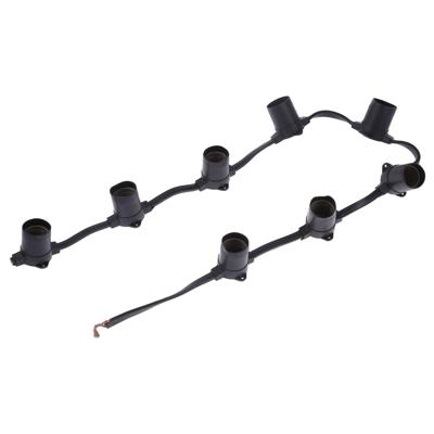 E27 lamphouder 8 hoofden opknoping draad kroonluchter lamp houder lamp basis voedingskabel kabel lengte: 1M (zwart)