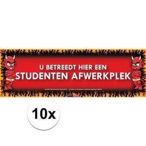 10x Sticky Devil stickers tekst Dit is een studenten afwerkplek