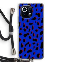 Blue Leopard: Xiaomi Mi 11 Transparant Hoesje met koord