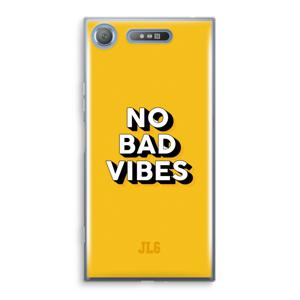 No Bad Vibes: Sony Xperia XZ1 Transparant Hoesje