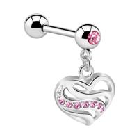 Jeweled Barbell with Charm Chirurgisch staal 316L / Belegde messing Barbells - thumbnail