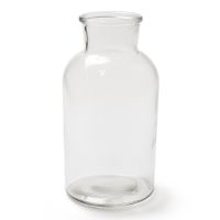 Transparante melkbus vaas/vazen van glas 10 x 20 cm - thumbnail