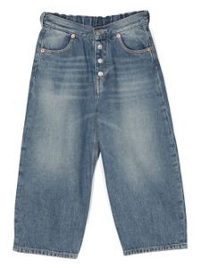 MM6 Maison Margiela Kids jean droit à patch logo - Bleu