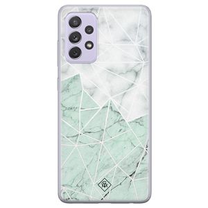 Samsung Galaxy A72 siliconen telefoonhoesje - Marmer mint mix