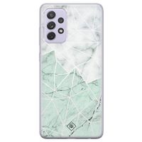 Samsung Galaxy A72 siliconen telefoonhoesje - Marmer mint mix