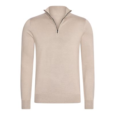 Half Zip Trui Plaza Taupe