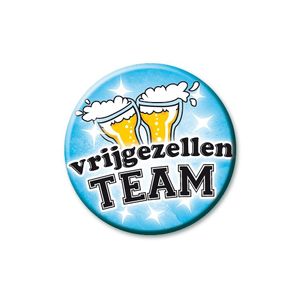 Blauwe vrijgezellenfeest button voor heren