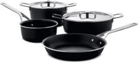 Alessi Pannenset Pots&Pans - AJM100S6 A - Zwart - door Jasper Morrison - 4 Delig