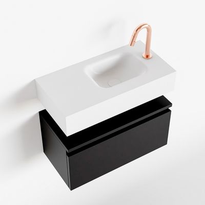 Toiletmeubel Mondiaz Andor | 60 cm | Meubelkleur Urban | Lex vrijhangend wastafel Talc Rechts | 1 kraangat