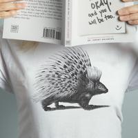 T-shirt stekelvarken zwart en wit