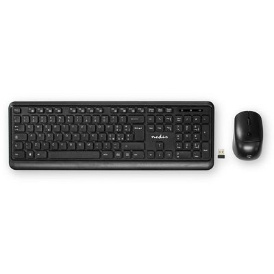 Nedis Muis en Toetsenbordset | Draadloos | USB | QWERTY | Italiaans | 1 stuks - KBMCW100BKIT KBMCW100BKIT