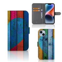 iPhone 15 Plus | Book Style Case | Wood Heart - Cadeau voor je Vriend